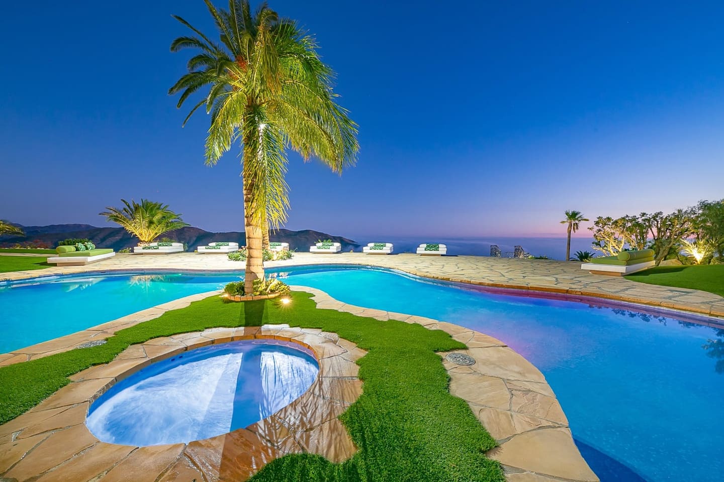 Pool at dusk