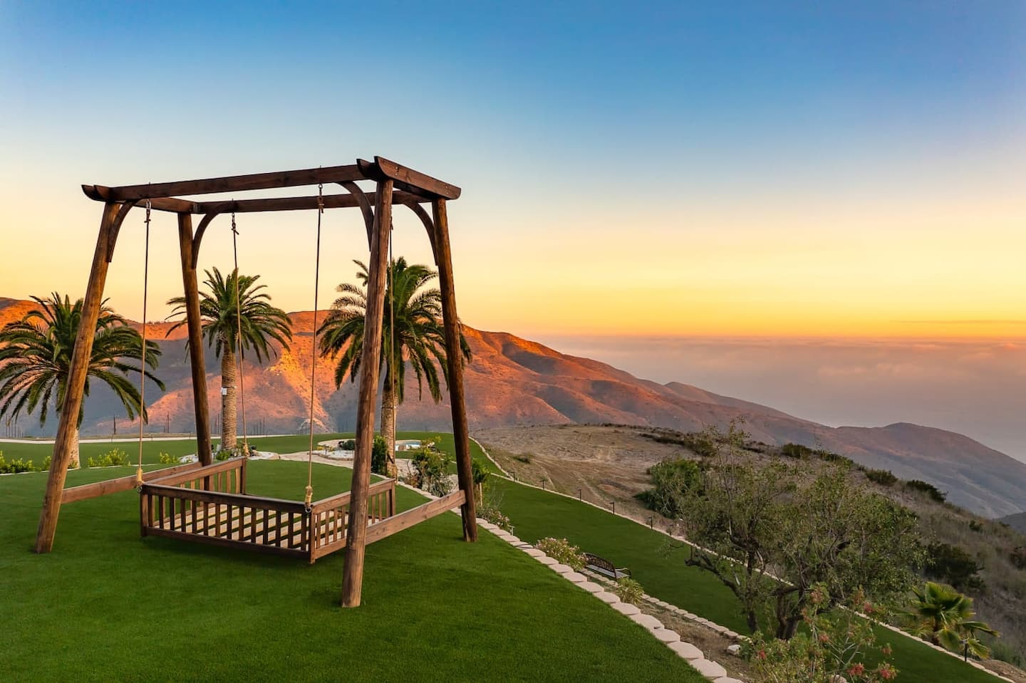 Swing at sunset